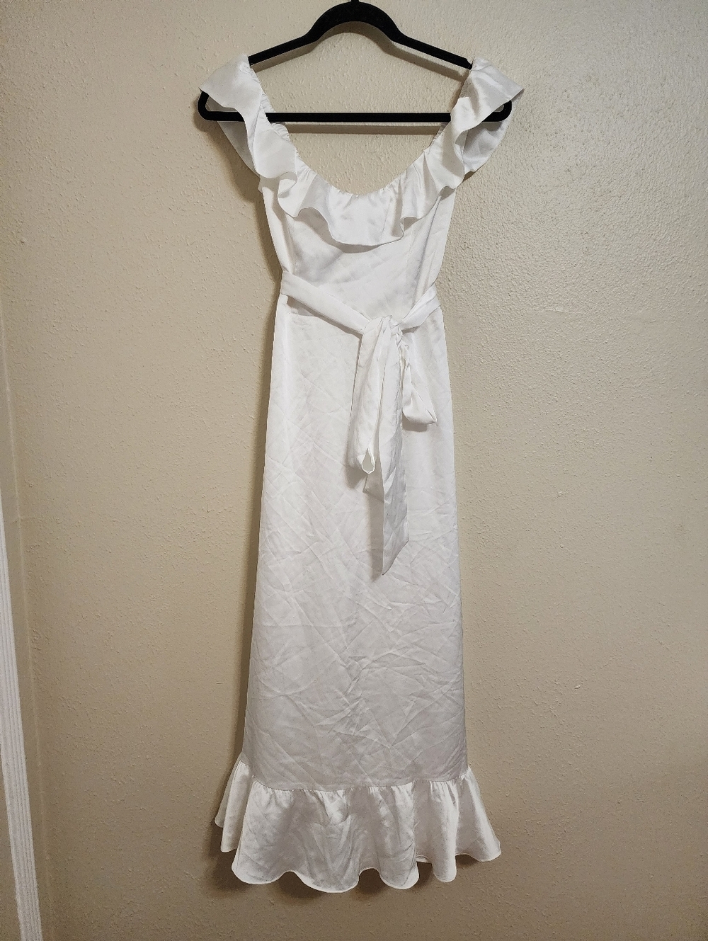 Show Me Your Mumu Alexis Ivory Luxe Satin Midi Dress XS Wedding Bridal Party - Picture 3 of 7